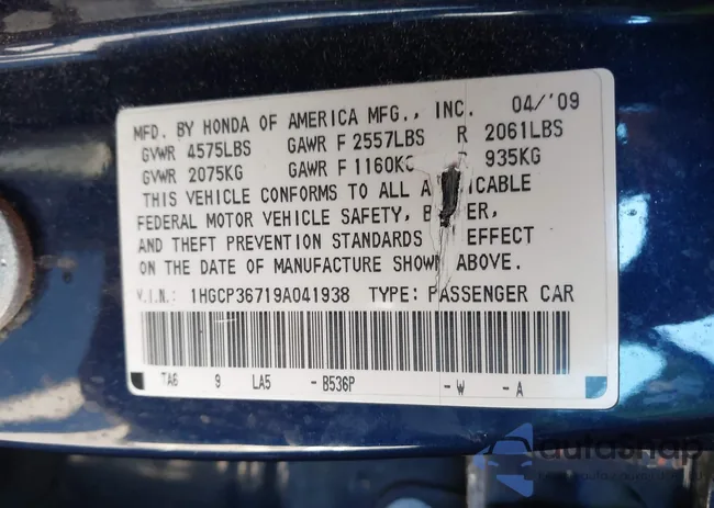 1HGCP36719A041938: 44112361