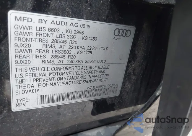 WA1LAAF79HD021514: 44112438