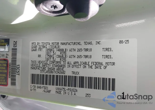 5TFLA5DB6TX342602: 44112476