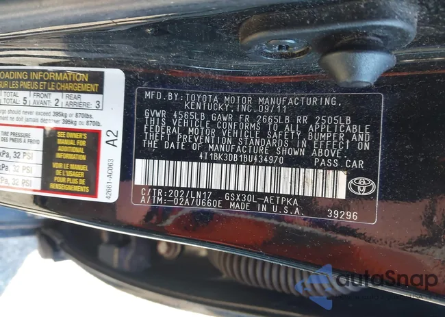 4T1BK3DB1BU434970: 44113516