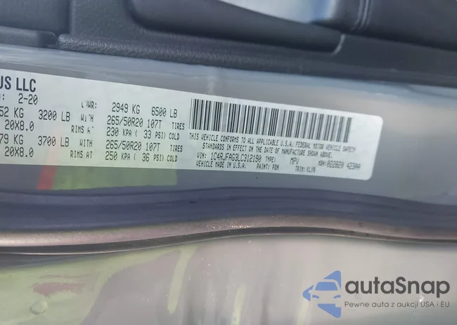 1C4RJFAG3LC312190: 44113565