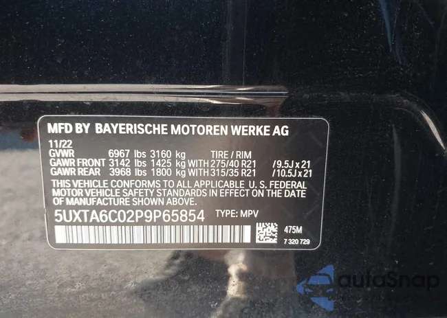 5UXTA6C02P9P65854: 44113590