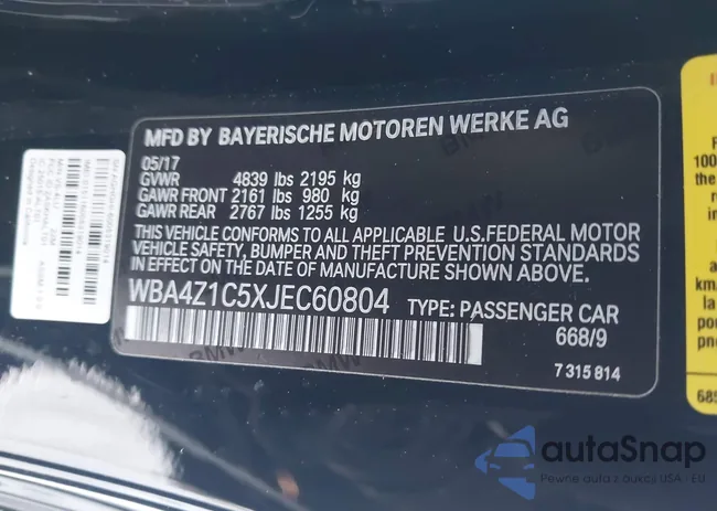 WBA4Z1C5XJEC60804: 44113696