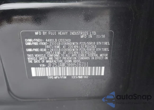 JF2SJAWC9HH516711: 44113865