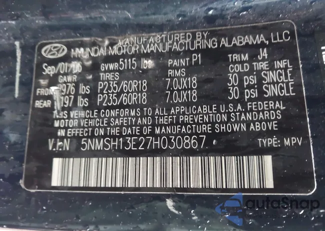 5NMSH13E27H030867: 44113875