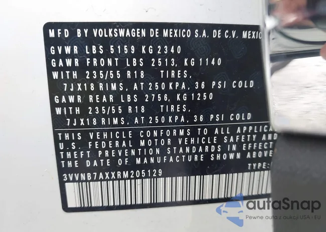 3VVNB7AXXRM205129: 44113902