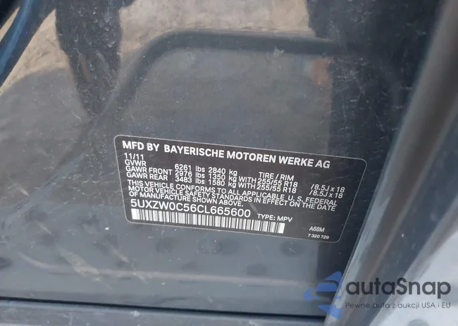 5UXZW0C56CL665600: 44114013