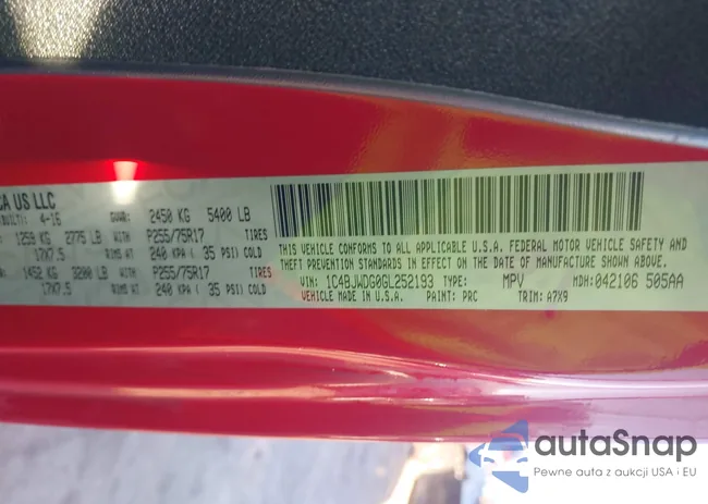 1C4BJWDG0GL252193: 44114014