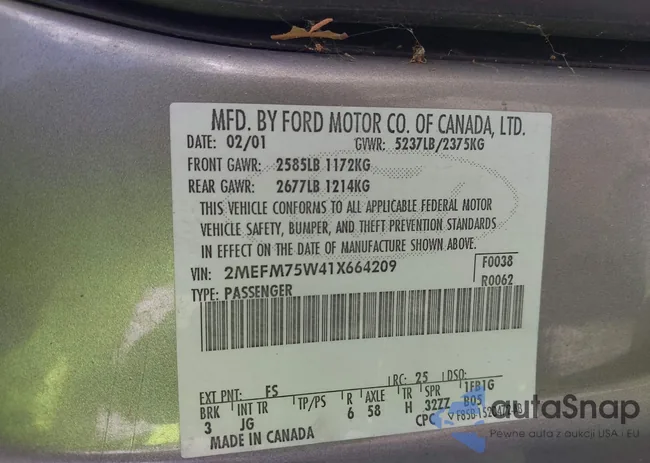 2MEFM75W41X664209: 44114080