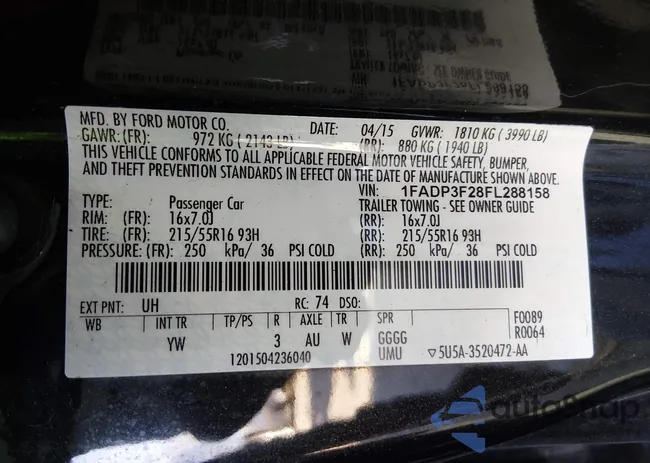 1FADP3F28FL288158: 44114082