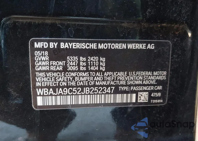 WBAJA9C52JB252347: 44113111