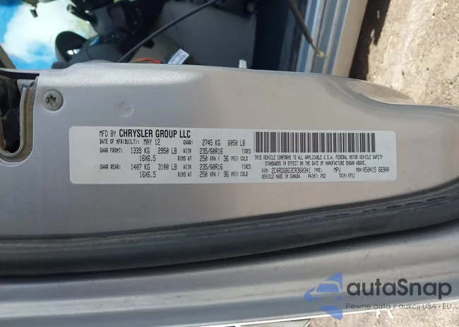 2C4RDGBG3CR360341: 44113165