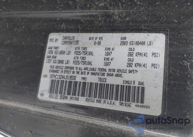 1B7HC13Z4XJ518532: 44113229