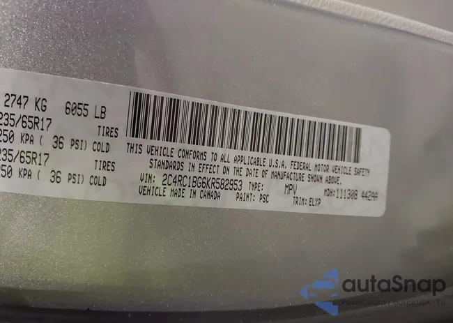 2C4RC1BG6KR582953: 44113282