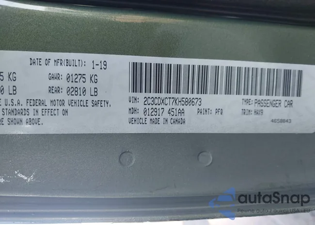 2C3CDXCT7KH580673: 44113300
