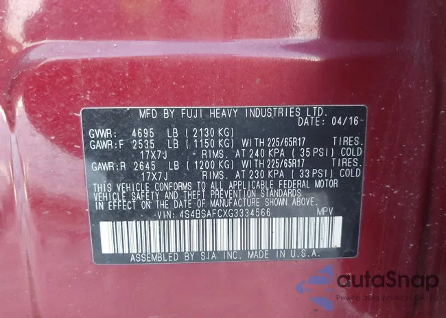 4S4BSAFCXG3334566: 44113358