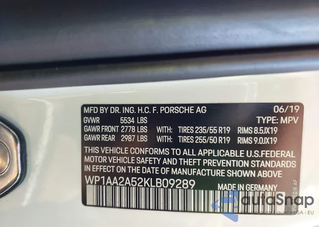 WP1AA2A52KLB09289: 44113424