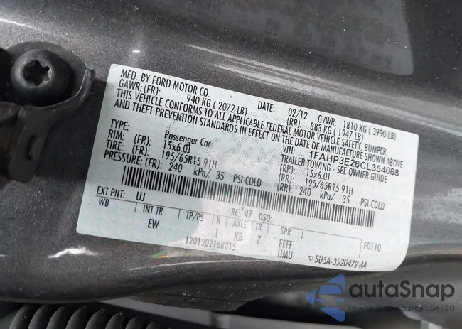 1FAHP3E26CL354088: 44113485