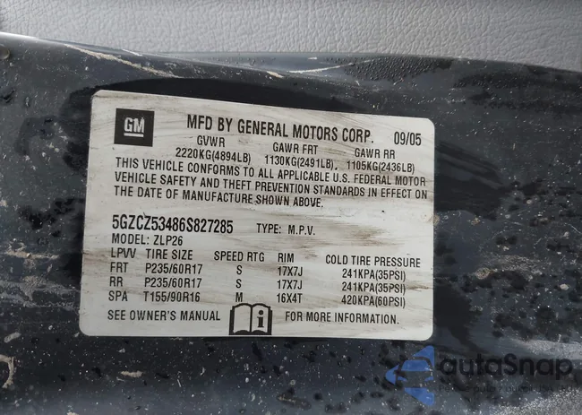 5GZCZ53486S827285: 44114626