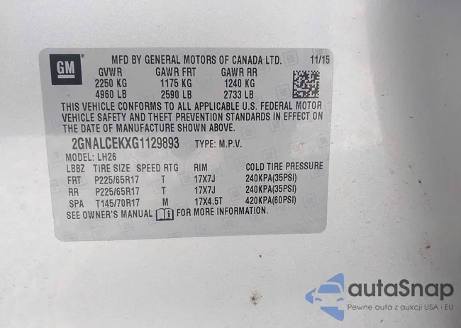 2GNALCEKXG1129893: 44114635