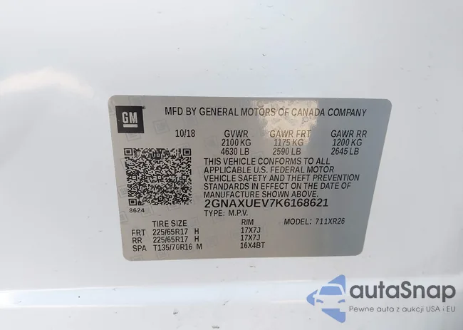 2GNAXUEV7K6168621: 44114665