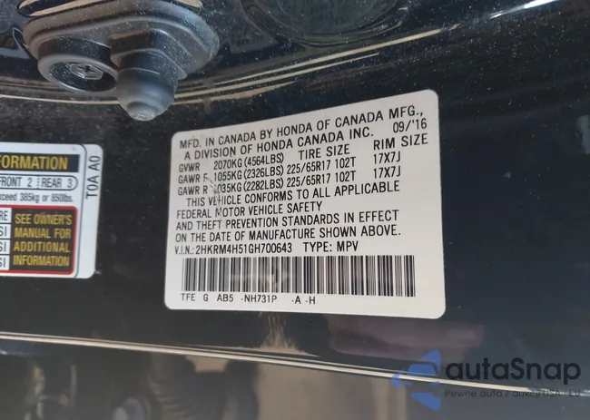 2HKRM4H51GH700643: 44114687