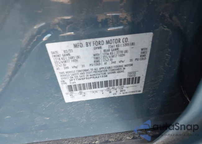 3FTTW8F92PRA21538: 44114704