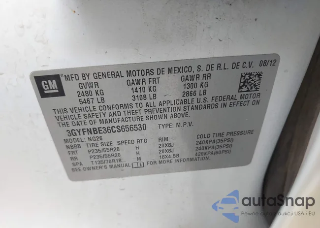 3GYFNBE36CS656530: 44114738