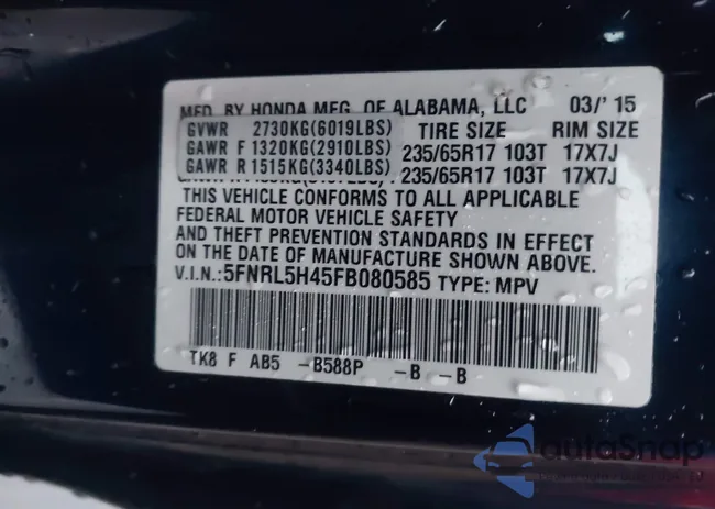 5FNRL5H45FB080585: 44114749