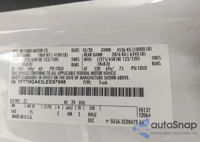 1FT7W2A63LEE97998: 44114760