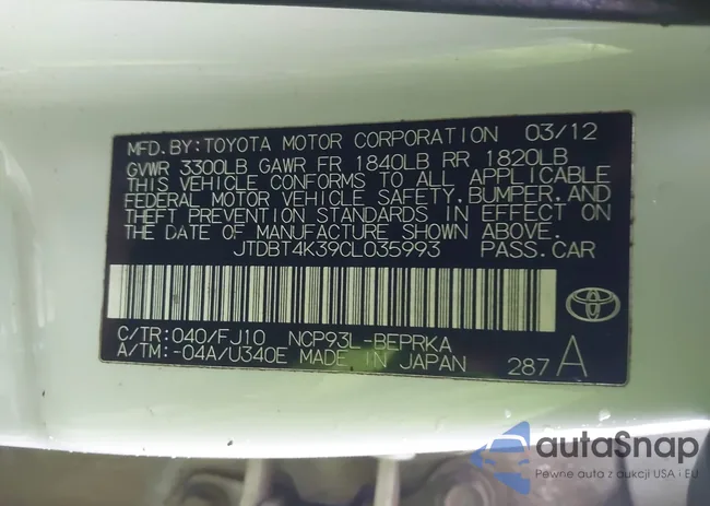 JTDBT4K39CL035993: 44114763