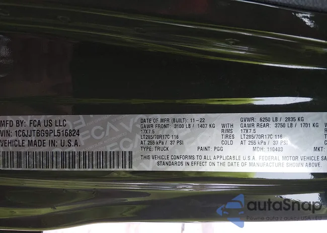 1C6JJTBG9PL516824: 44114775