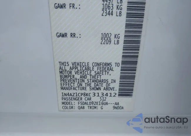 1N4AZ1CP8KC313412: 44114799