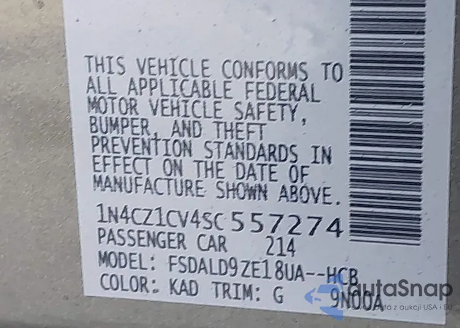 1N4CZ1CV4SC557274: 44114821