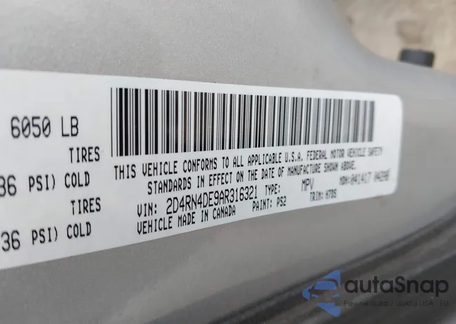 2D4RN4DE9AR316321: 44114830