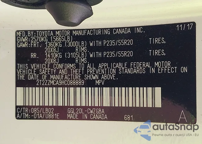 2T2ZZMCA9HC088889: 44114866