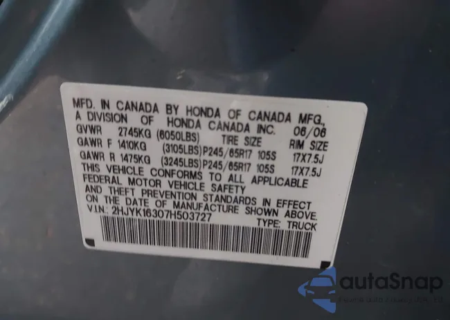 2HJYK16307H503727: 44114868