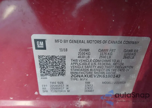 2GNAXUEV2K6180143: 44114900