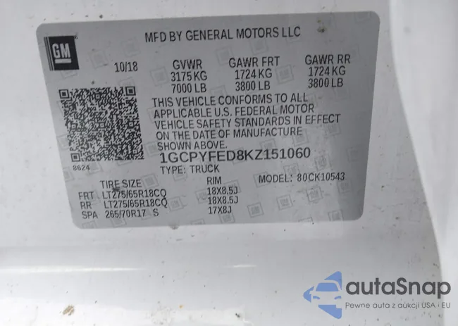 1GCPYFED8KZ151060: 44114924