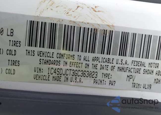 1C4SDJCT3GC363023: 44115013