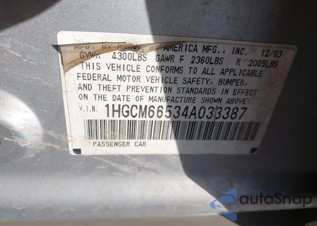 1HGCM66534A033387: 44115053