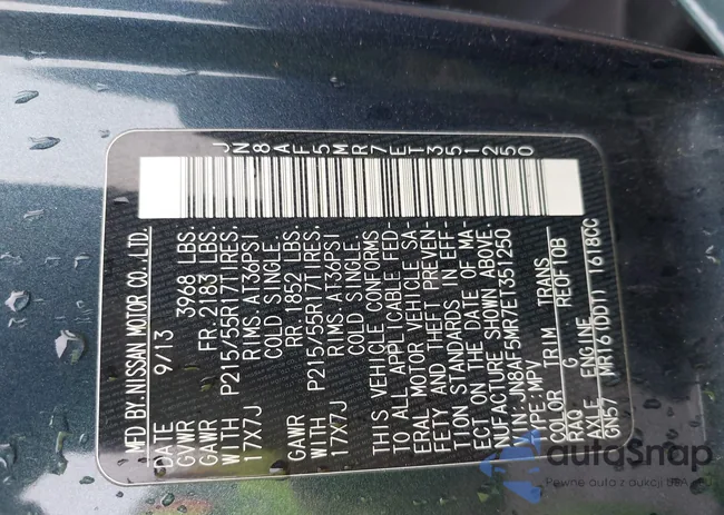 JN8AF5MR7ET351250: 44115062