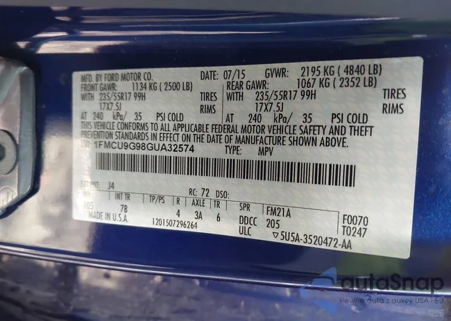 1FMCU9G98GUA32574: 44115094