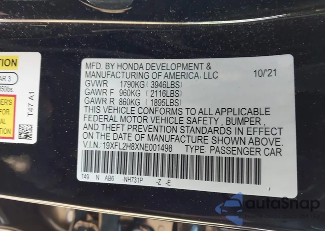 19XFL2H8XNE001498: 44115098