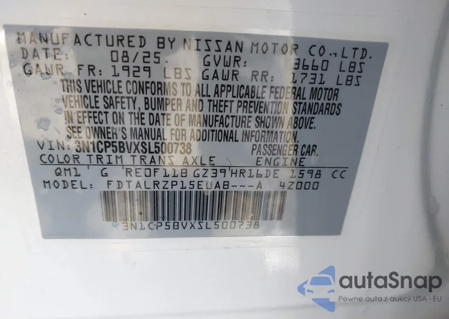 3N1CP5BVXSL500738: 44114152