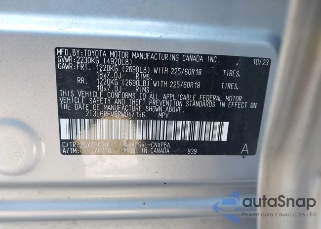 2T3E6RFV5RW047156: 44114210