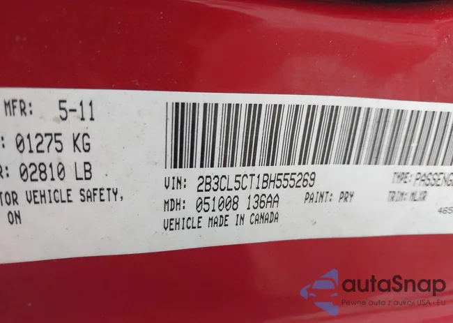 2B3CL5CT1BH555269: 44114294