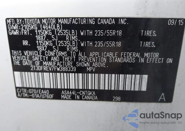 2T3DFREV7FW388339: 44114497