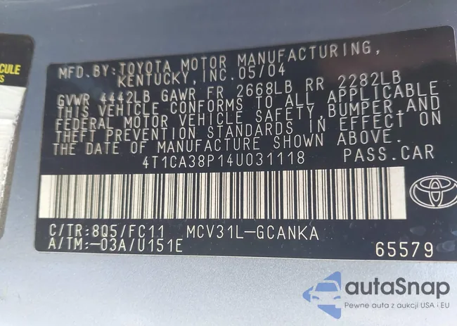 4T1CA38P14U031118: 44115547
