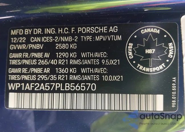WP1AF2A57PLB56570: 44115553